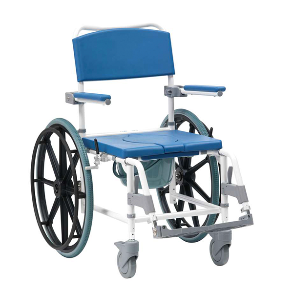 Mobile Shower Commode Chair - With Footrests & Braked Castors (Self Propelled) featured image