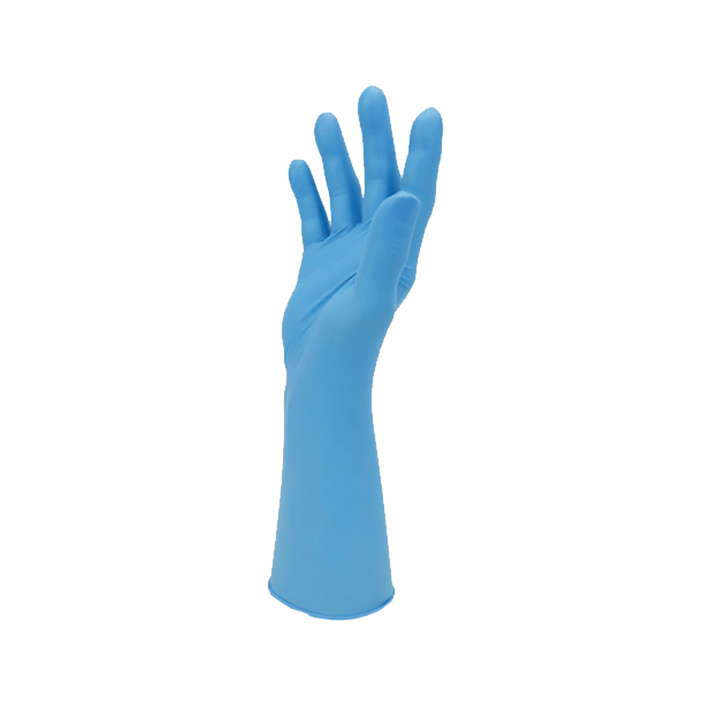 Longer Cuff PF Nitrile Gloves - Blue (L) x 100 featured image