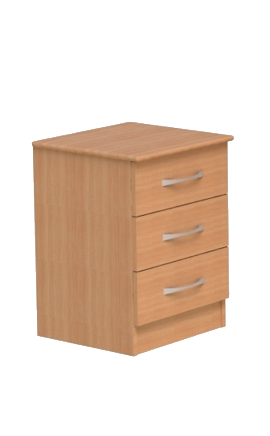 Dorset 3 Drawer Bedside Unit with Lock (beech) featured image