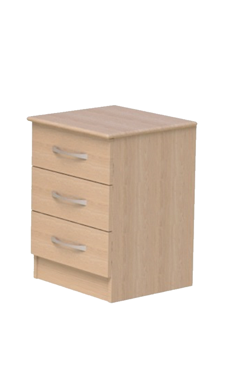 Dorset 3 Drawer Bedside Unit with Lock (lissa oak) featured image